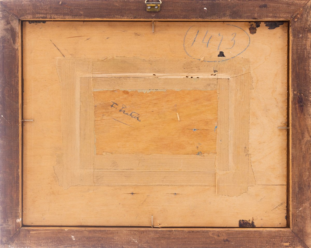 Fausto Pratella, olio su tavoletta, "Scene Marine", firmati, Primi del '900-photo-3
