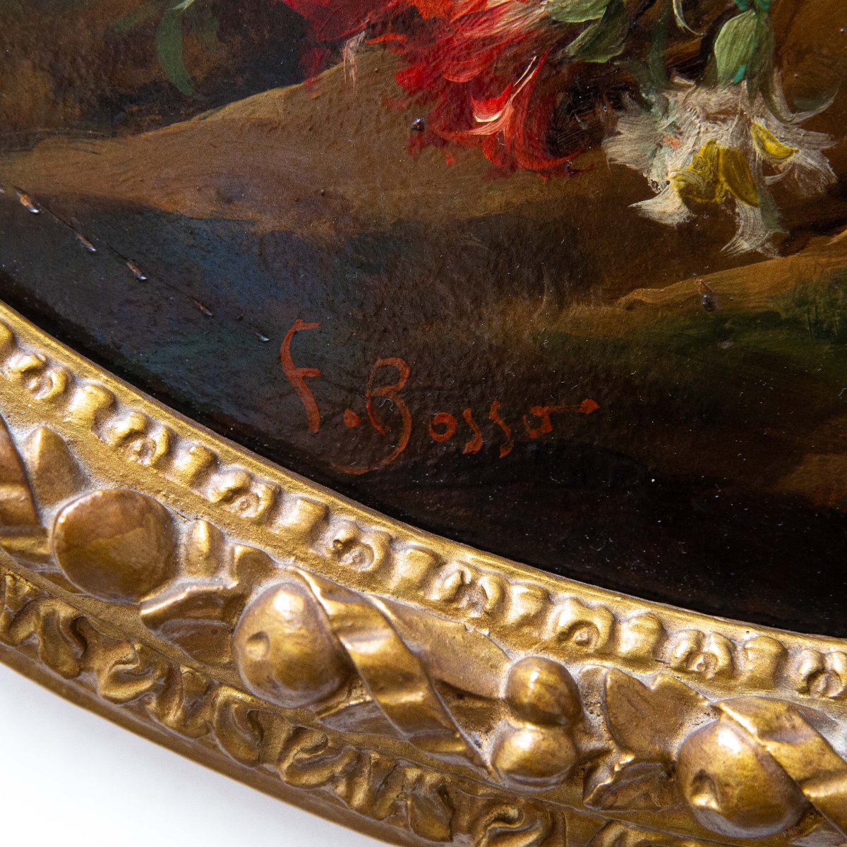 Francesco Bosso, "Coppia di nature morte floreali", olio su cartone, Epoca '900-photo-3