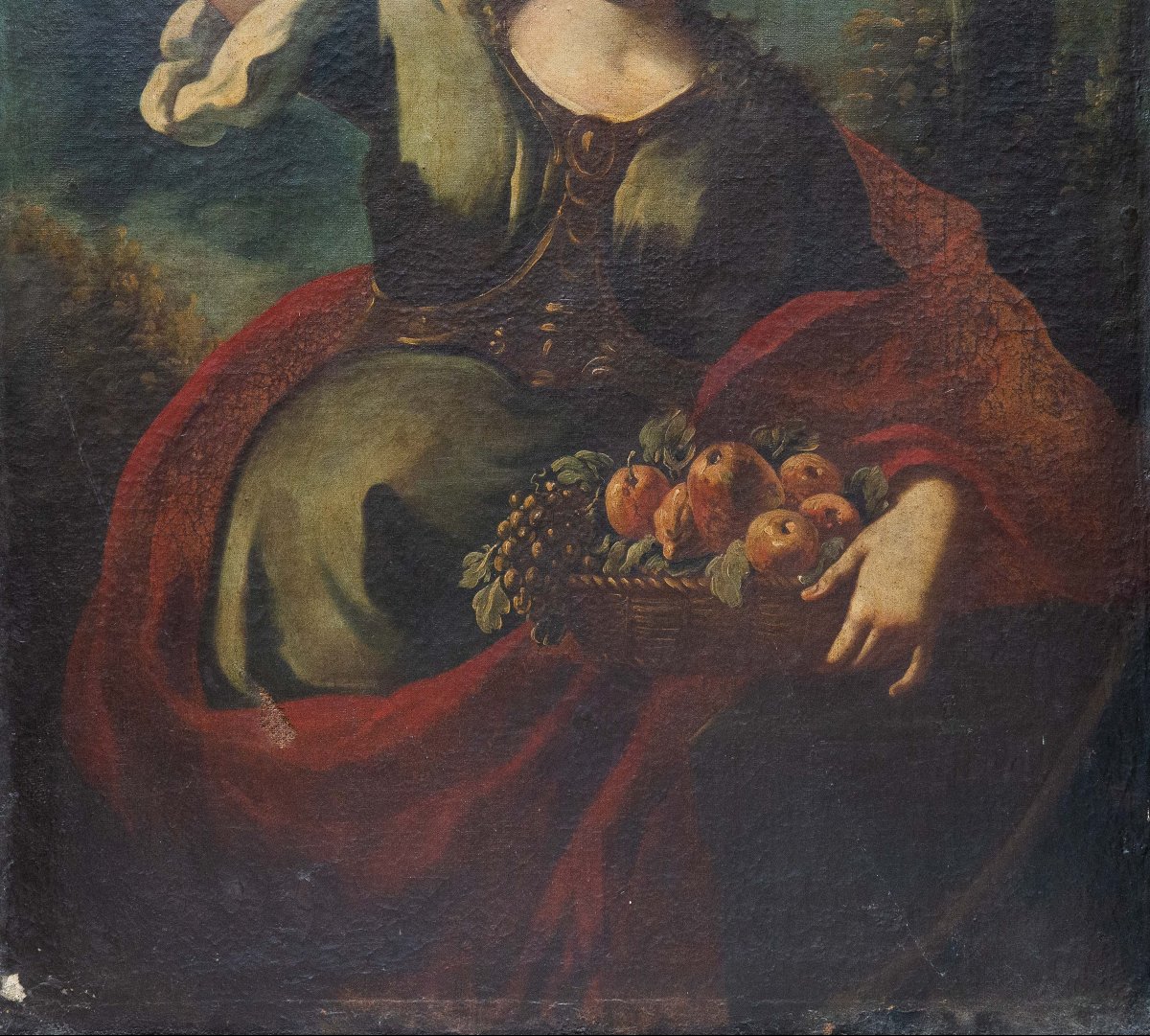 "Allegoria dell'Autunno", olio su tela, scuola Piemontese,  XVIII secolo-photo-3