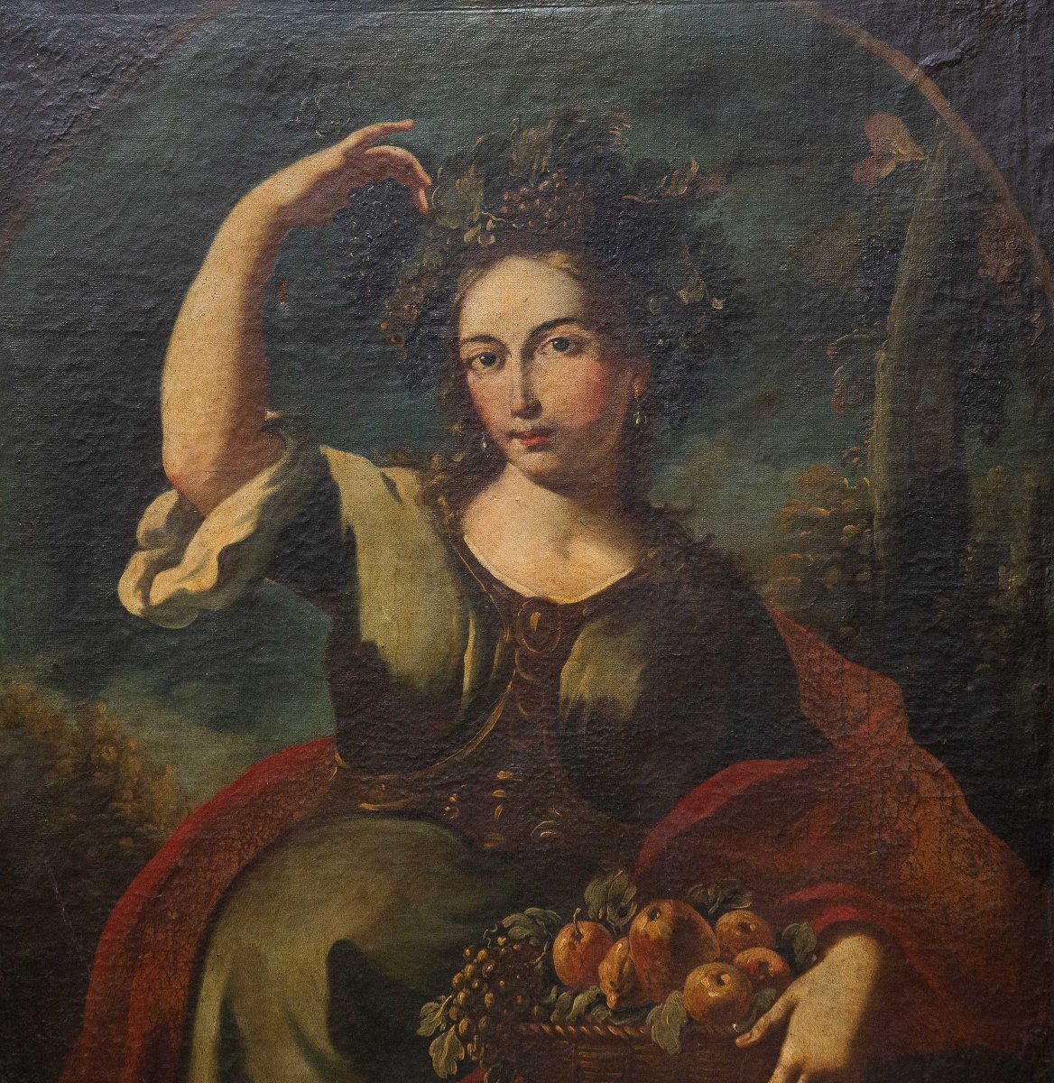 "Allegoria dell'Autunno", olio su tela, scuola Piemontese,  XVIII secolo-photo-1