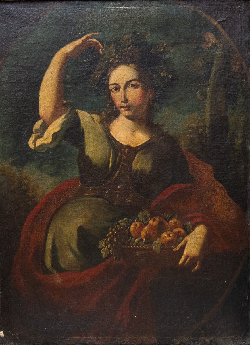 "Allegoria dell'Autunno", olio su tela, scuola Piemontese,  XVIII secolo