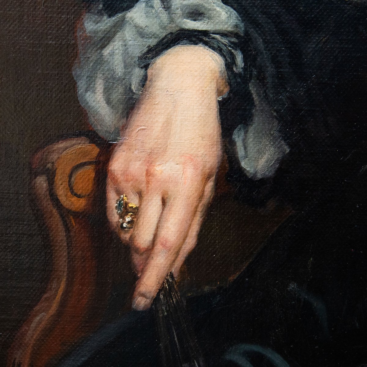 Pier Celestino Gilardi, "Marchesa di Cherasco", olio su tela, firmato, Epoca '800-photo-1