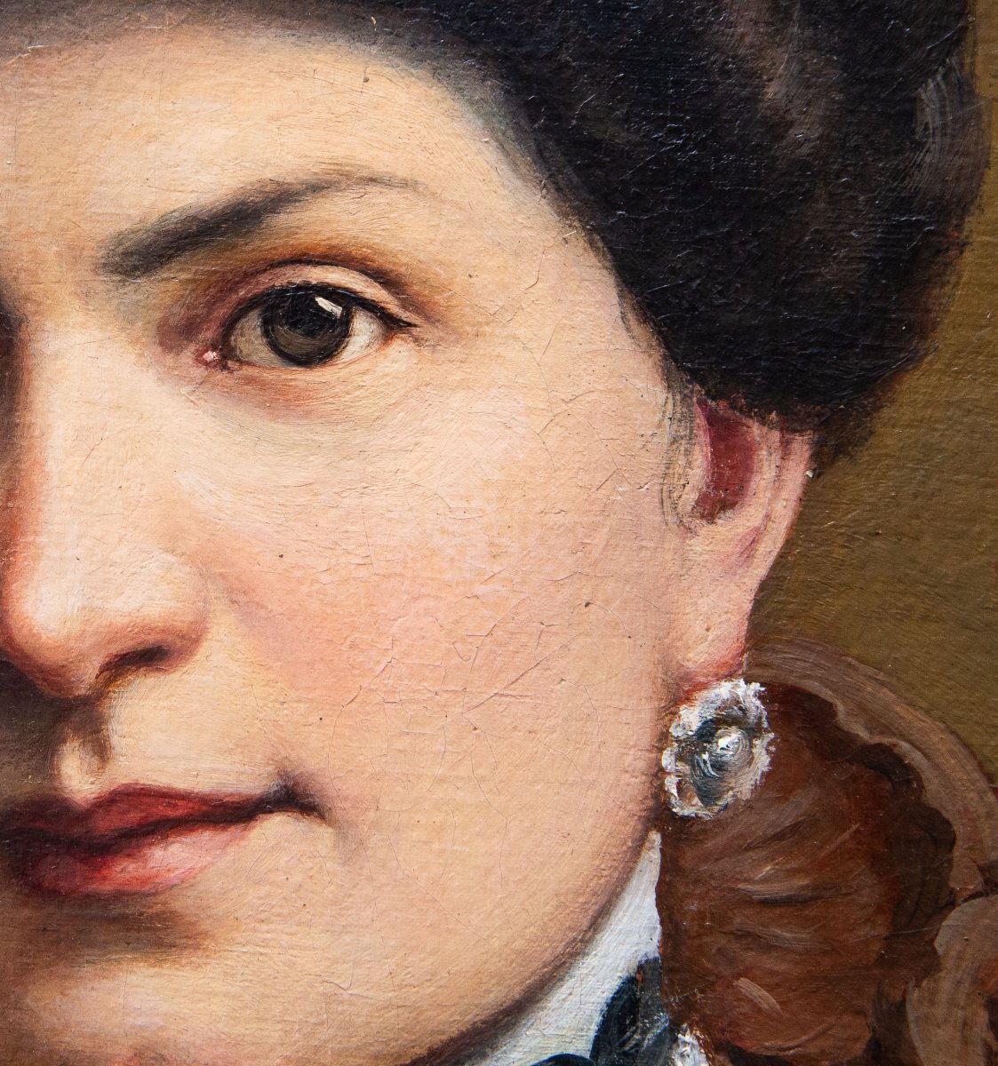 Pier Celestino Gilardi, "Marchesa di Cherasco", olio su tela, firmato, Epoca '800-photo-4