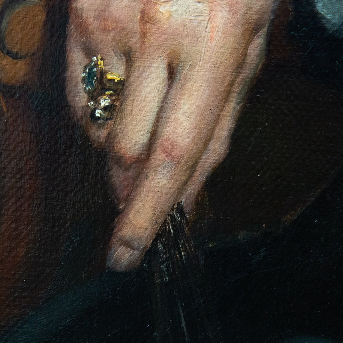Pier Celestino Gilardi, "Marchesa di Cherasco", olio su tela, firmato, Epoca '800-photo-7