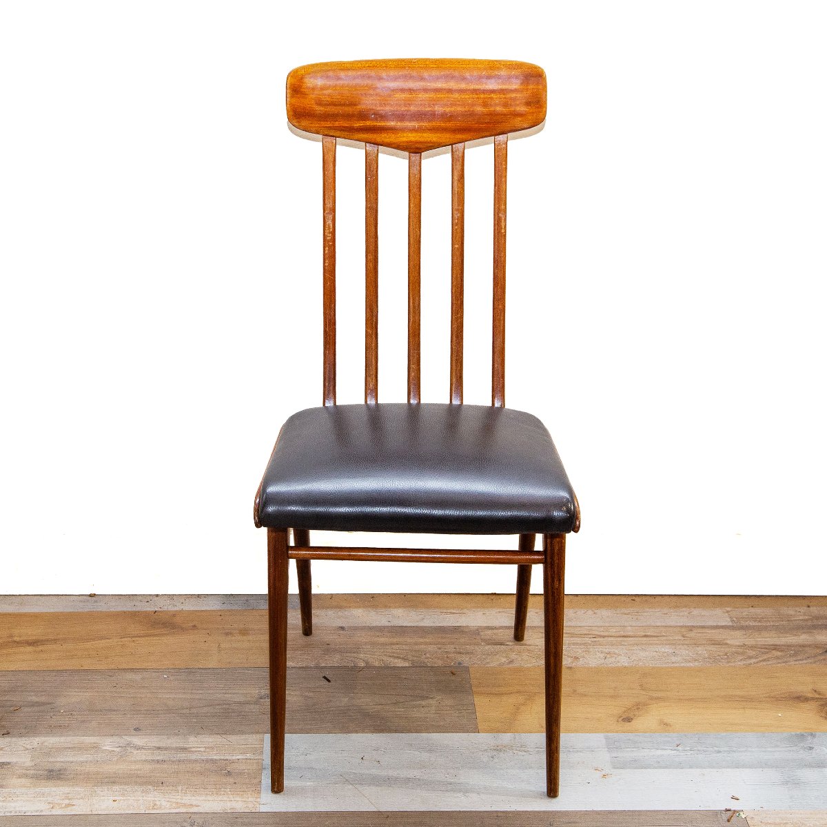 Set 6 sedie design, in mogano e sky, Anni '50-photo-2