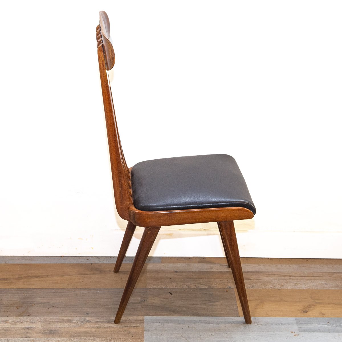 Set 6 sedie design, in mogano e sky, Anni '50-photo-2