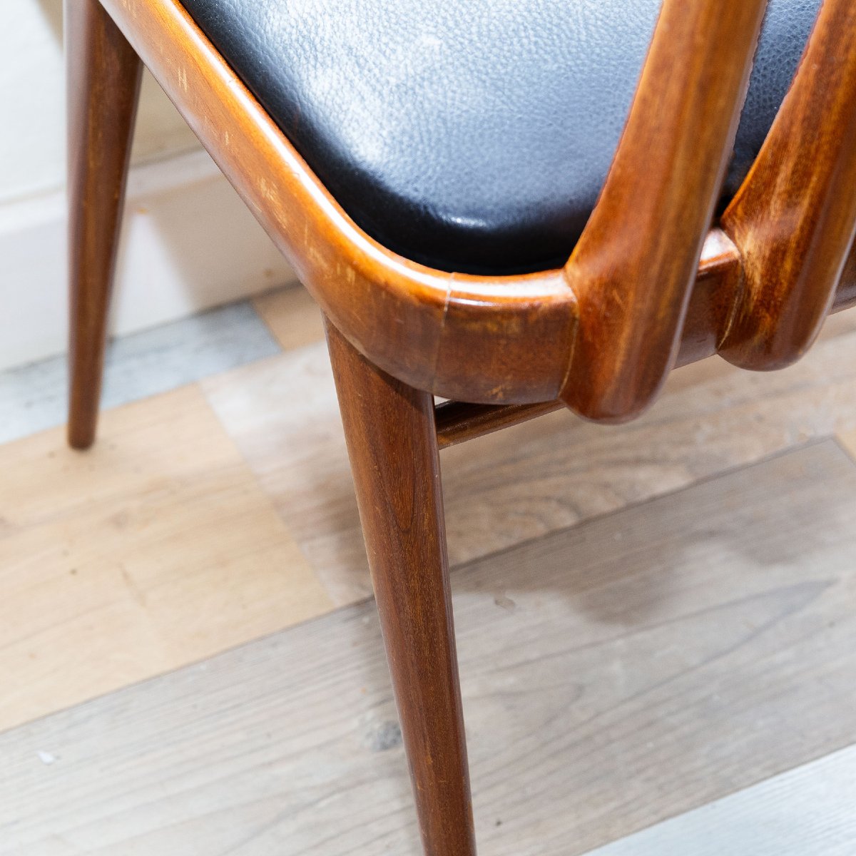 Set 6 sedie design, in mogano e sky, Anni '50-photo-6