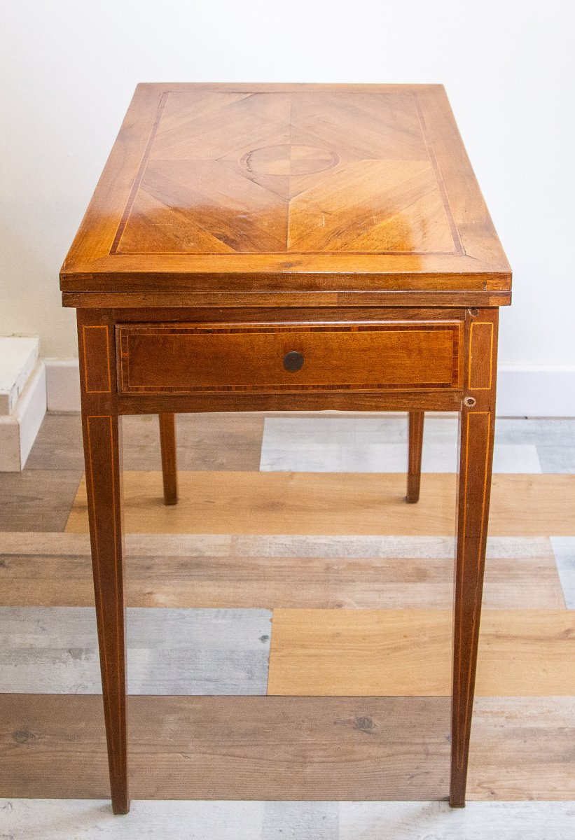 Tavolino da gioco in noce, Stile Direttorio, Epoca '800-photo-2