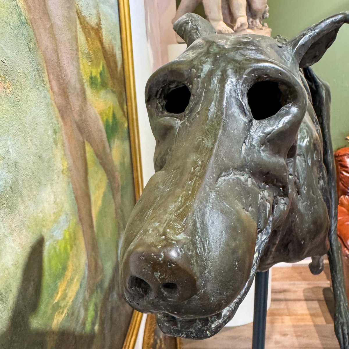 Sebastiano Trovato, "Levriero", in bronzo, firmato, 1975-photo-3