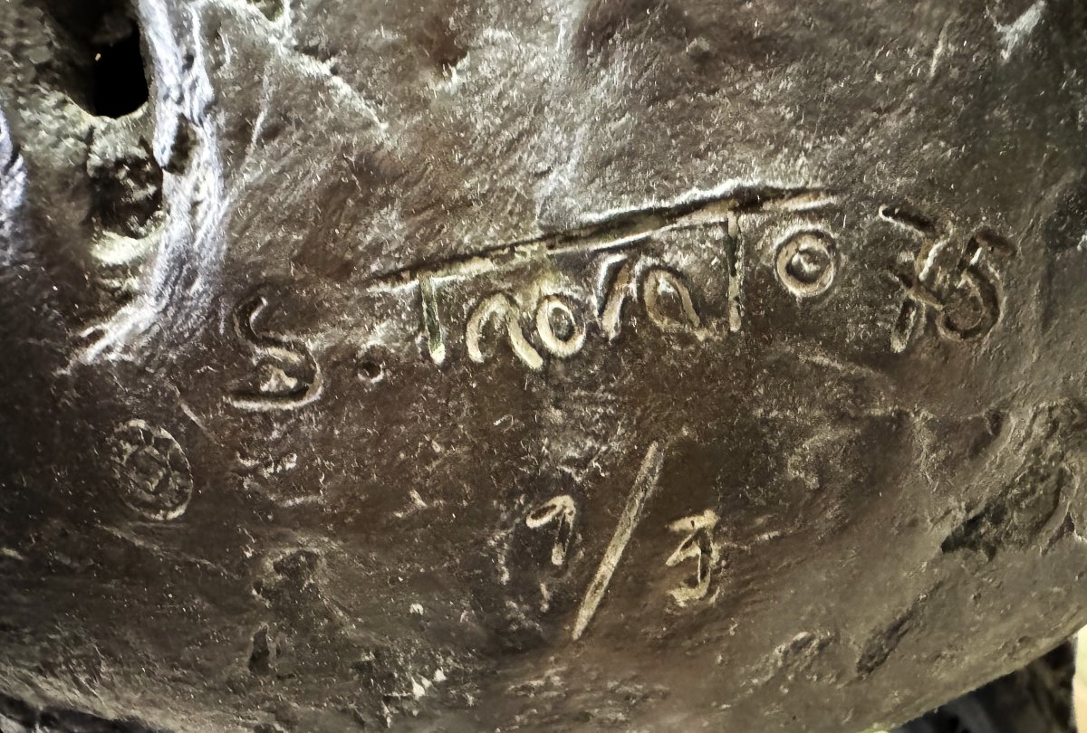 Sebastiano Trovato, "Levriero", in bronzo, firmato, 1975-photo-5