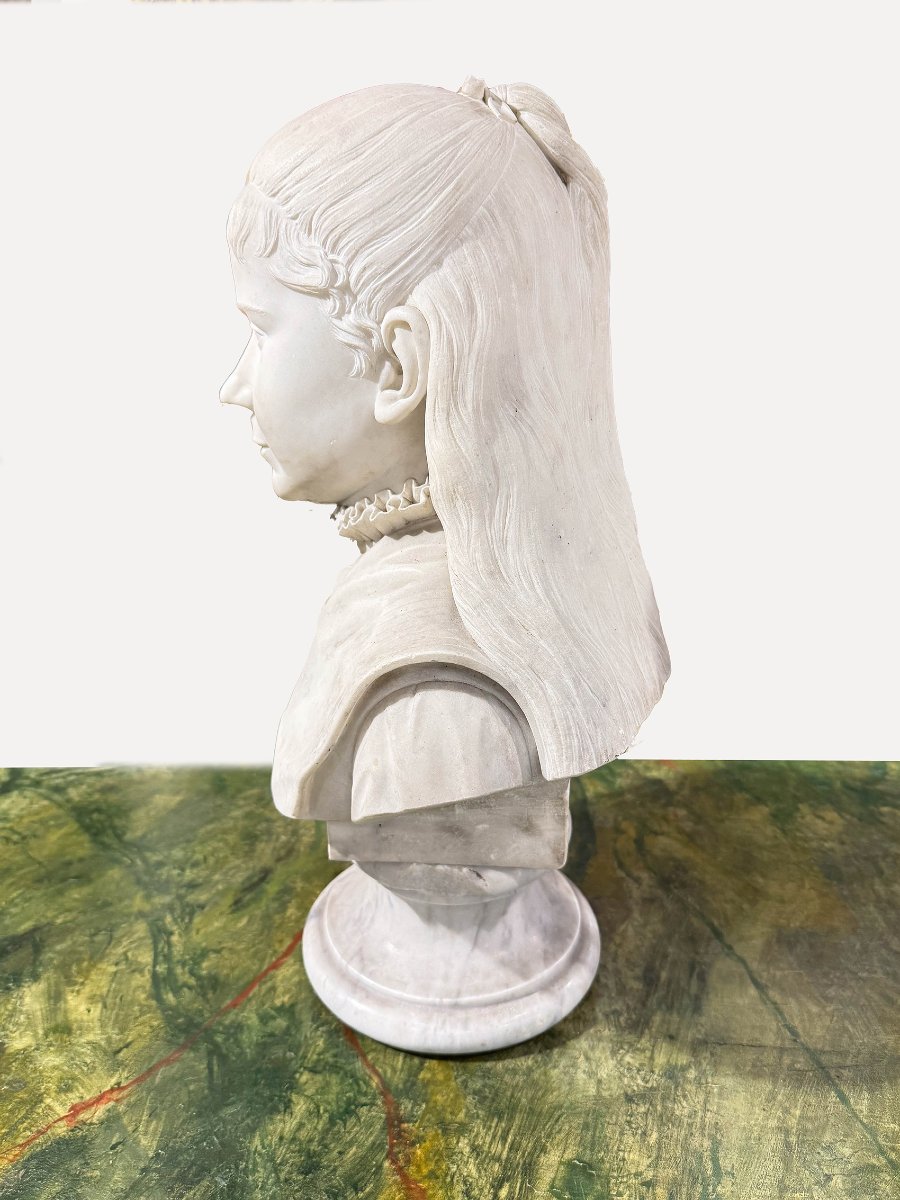 Busto in marmo, "Giovane ragazza", Epoca '800-photo-4