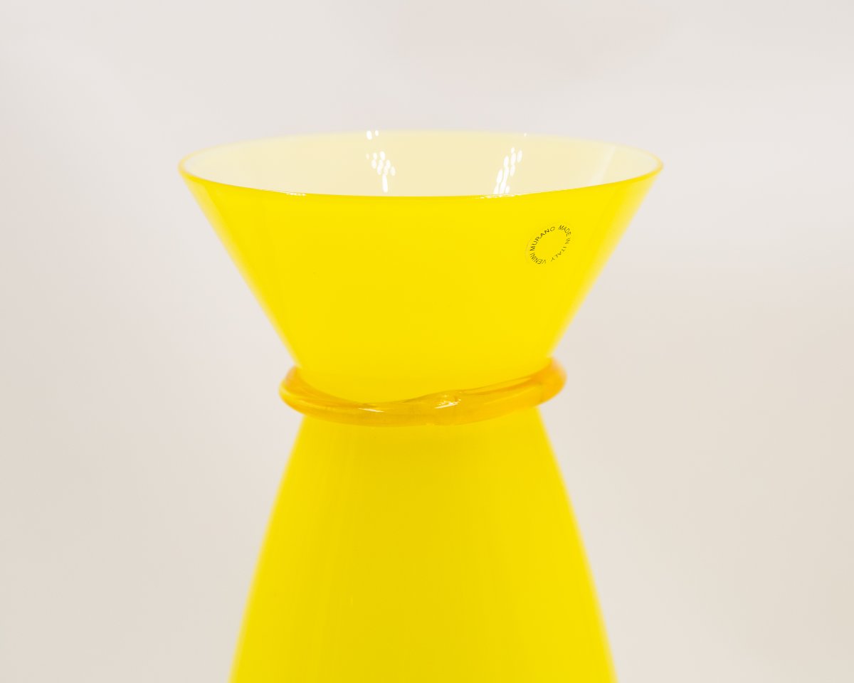 Vaso in vetro Murano, Mendini per Venini, Epoca '900-photo-4