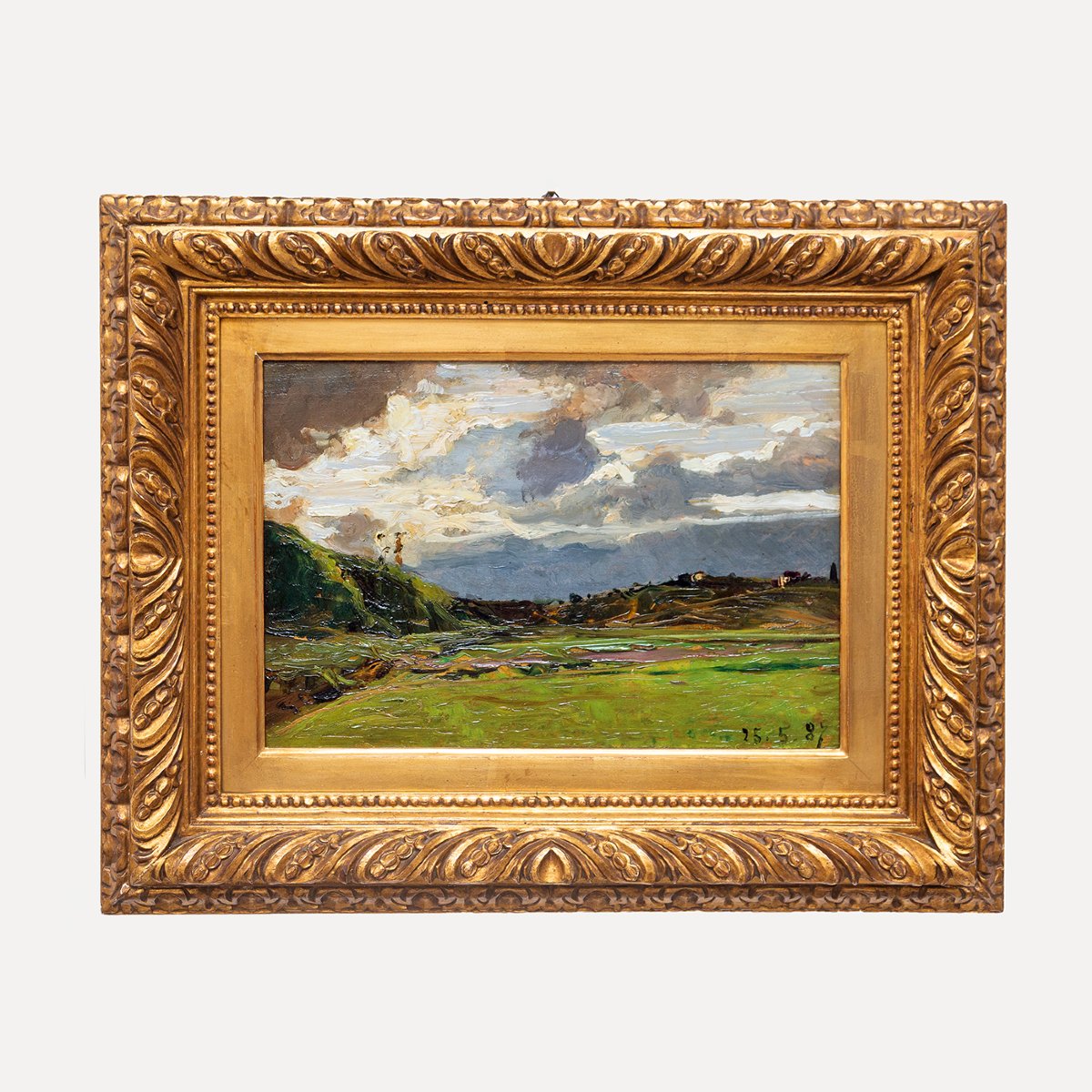 Lorenzo Delleani, "Paesaggio collinare", olio su tavoletta,1887-photo-2