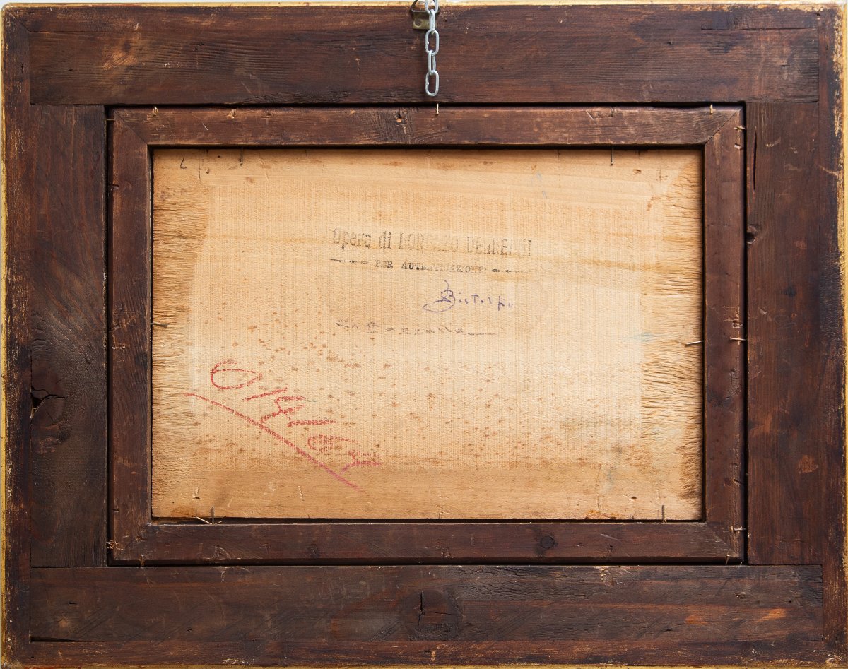 Lorenzo Delleani, "Paesaggio collinare", olio su tavoletta,1887-photo-3