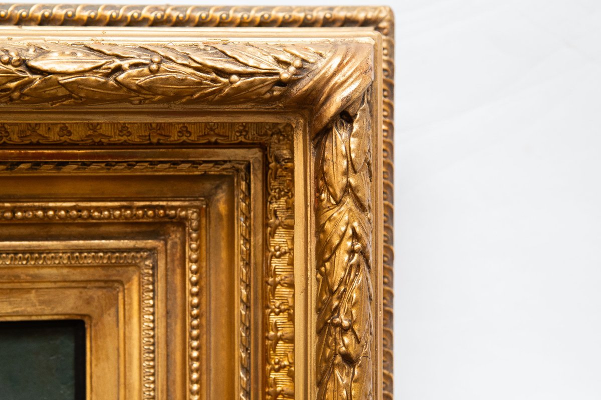 Dipinto Fiammingo, olio su tela, "Scena di Genere", XVIII Secolo-photo-7