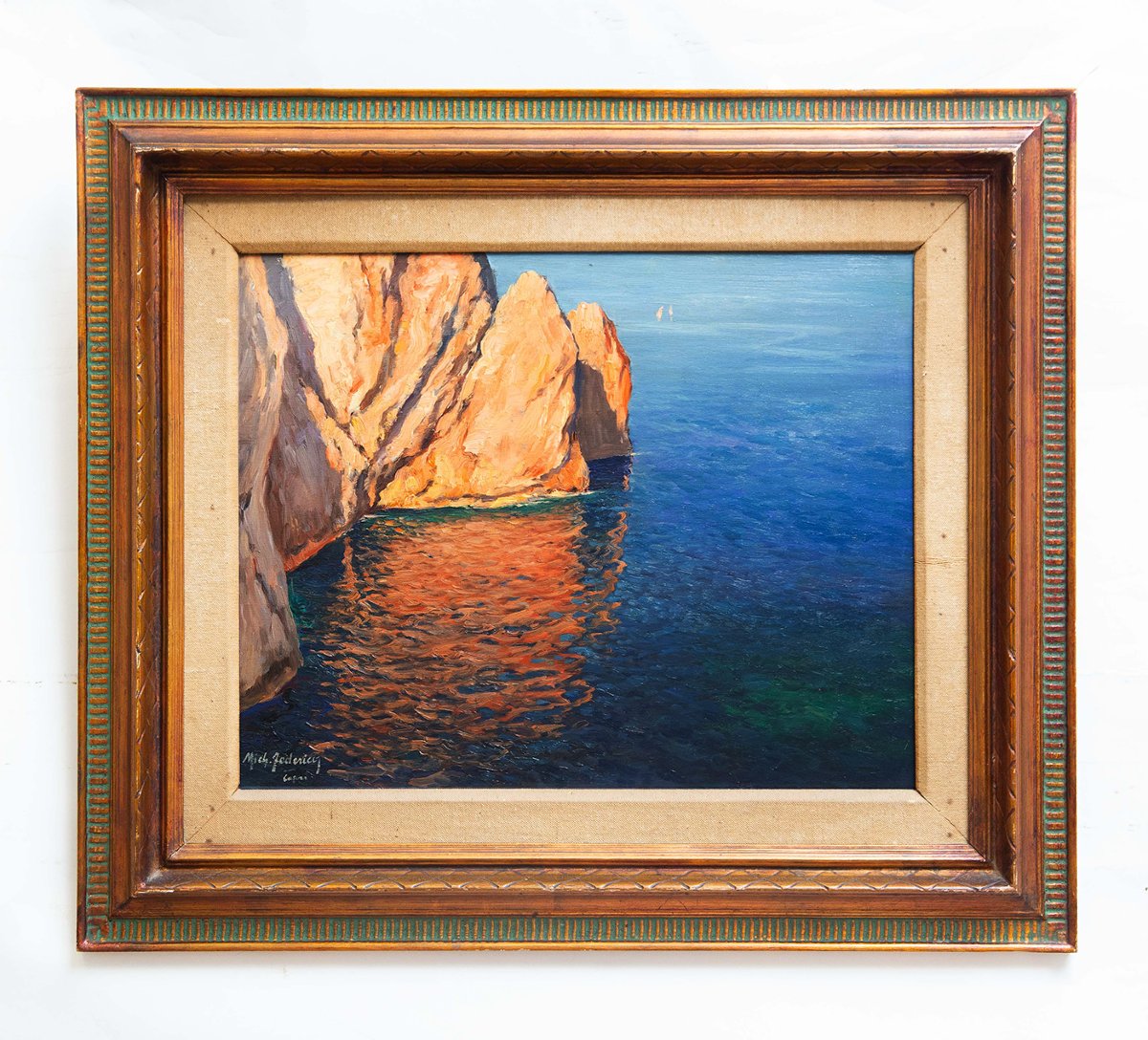 Michele Federico, olio su tavola, "Capri", Epoca '900-photo-2
