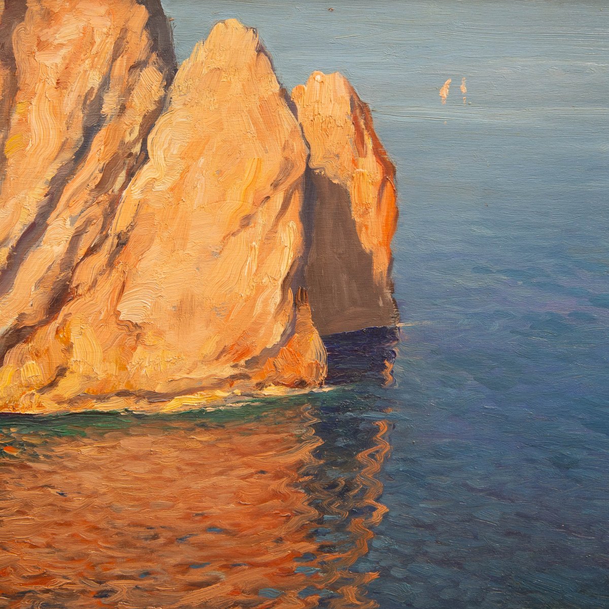 Michele Federico, olio su tavola, "Capri", Epoca '900-photo-2