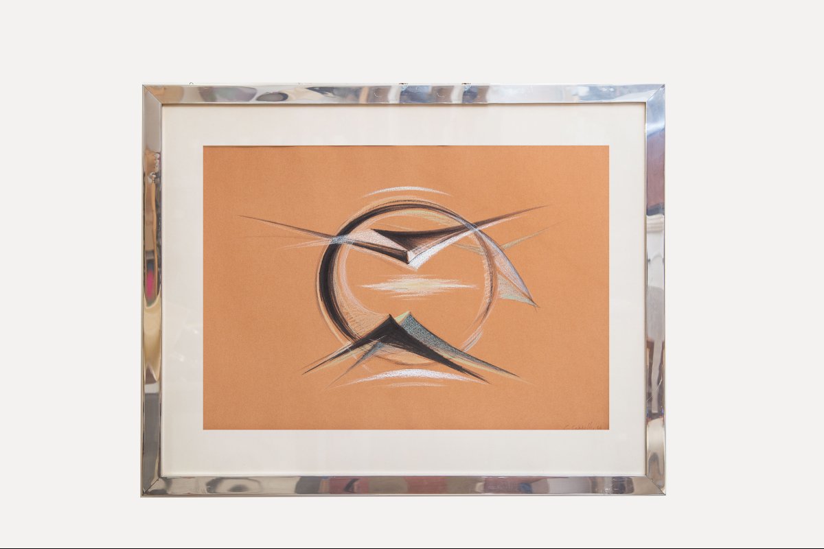 Carmelo Cappello,"opera unica", pastello su carta,  firmato, 1966-photo-2
