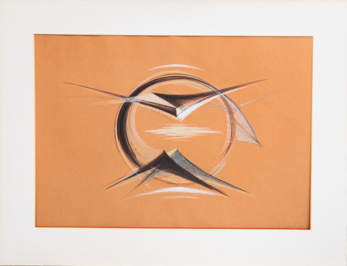 Carmelo Cappello,"opera unica", pastello su carta,  firmato, 1966-photo-4