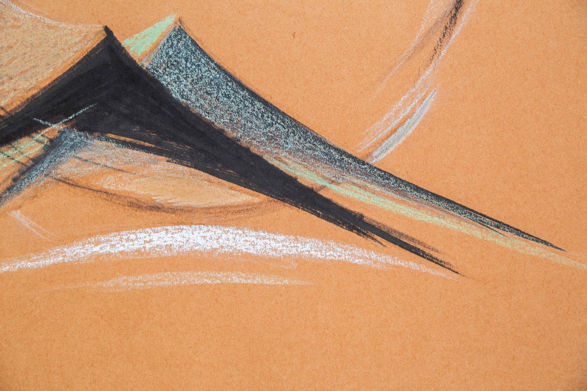 Carmelo Cappello,"opera unica", pastello su carta,  firmato, 1966-photo-2