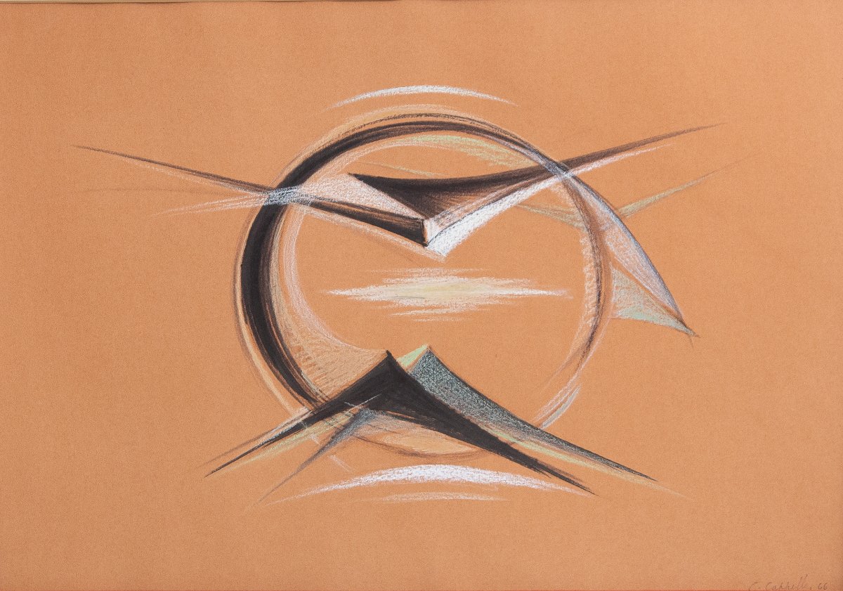 Carmelo Cappello,"opera unica", pastello su carta,  firmato, 1966