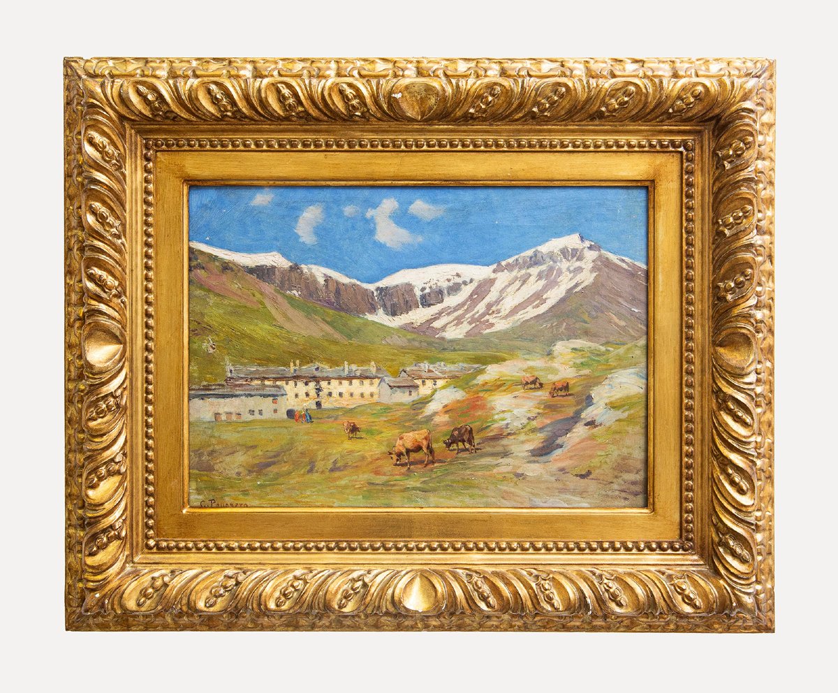 Carlo Pollonera "Paesaggio alpestre",  Val d'Aosta , Primi '900-photo-2