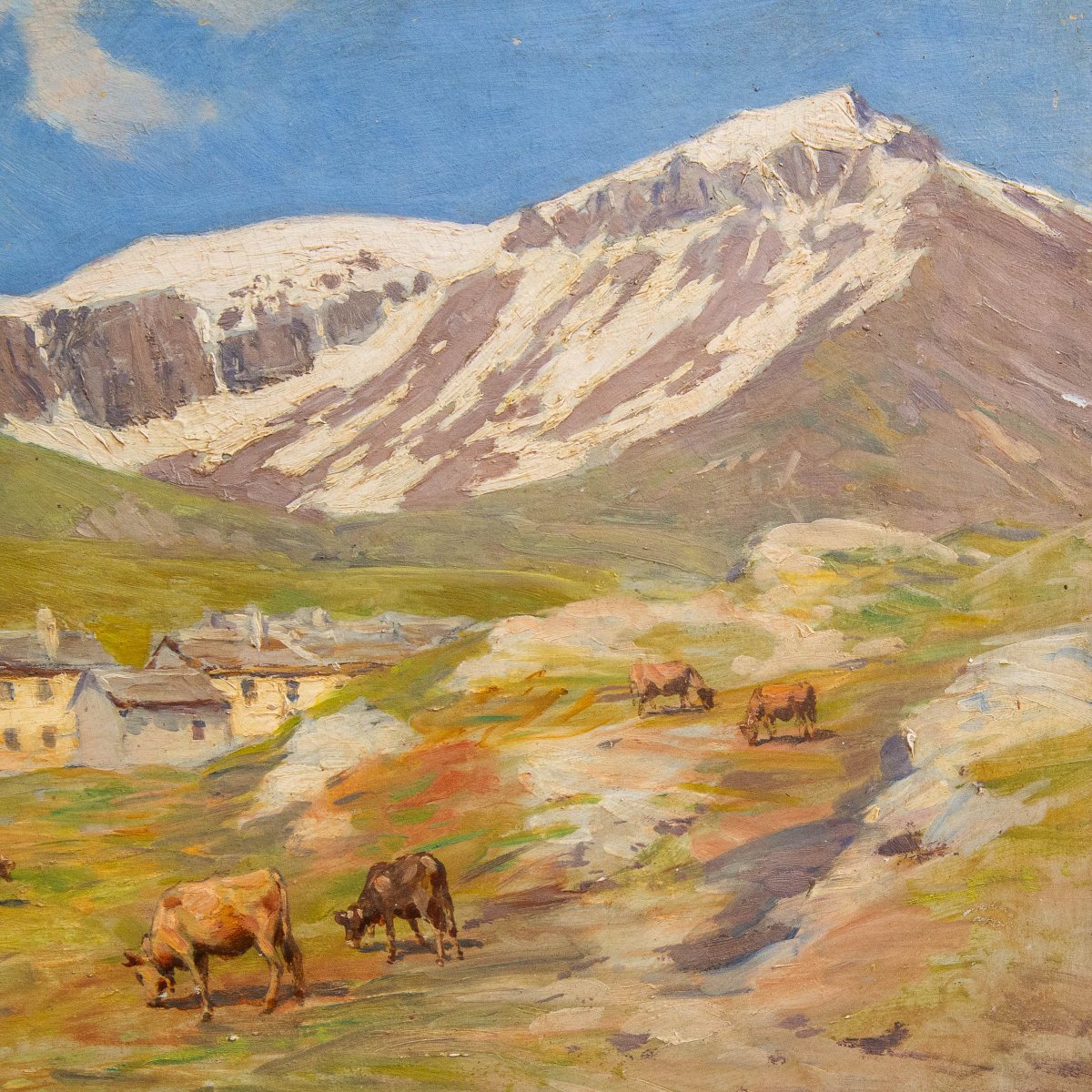 Carlo Pollonera "Paesaggio alpestre",  Val d'Aosta , Primi '900-photo-1