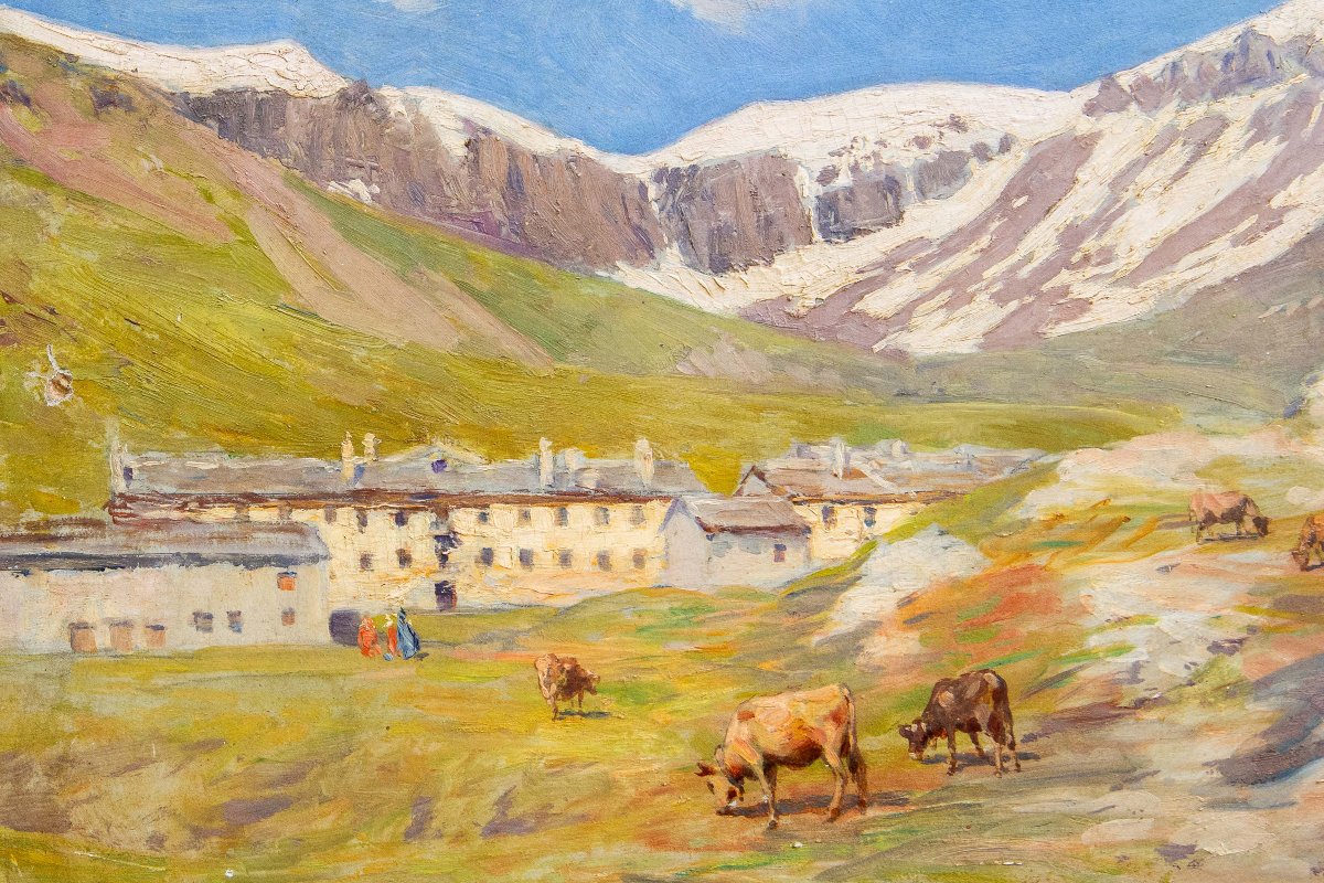Carlo Pollonera "Paesaggio alpestre",  Val d'Aosta , Primi '900-photo-2