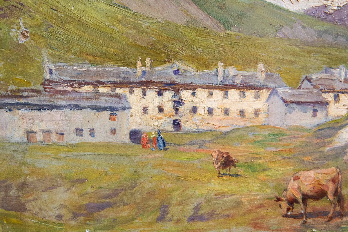 Carlo Pollonera "Paesaggio alpestre",  Val d'Aosta , Primi '900-photo-4