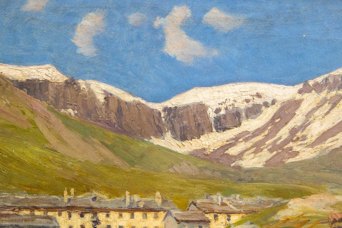 Carlo Pollonera "Paesaggio alpestre",  Val d'Aosta , Primi '900-photo-5