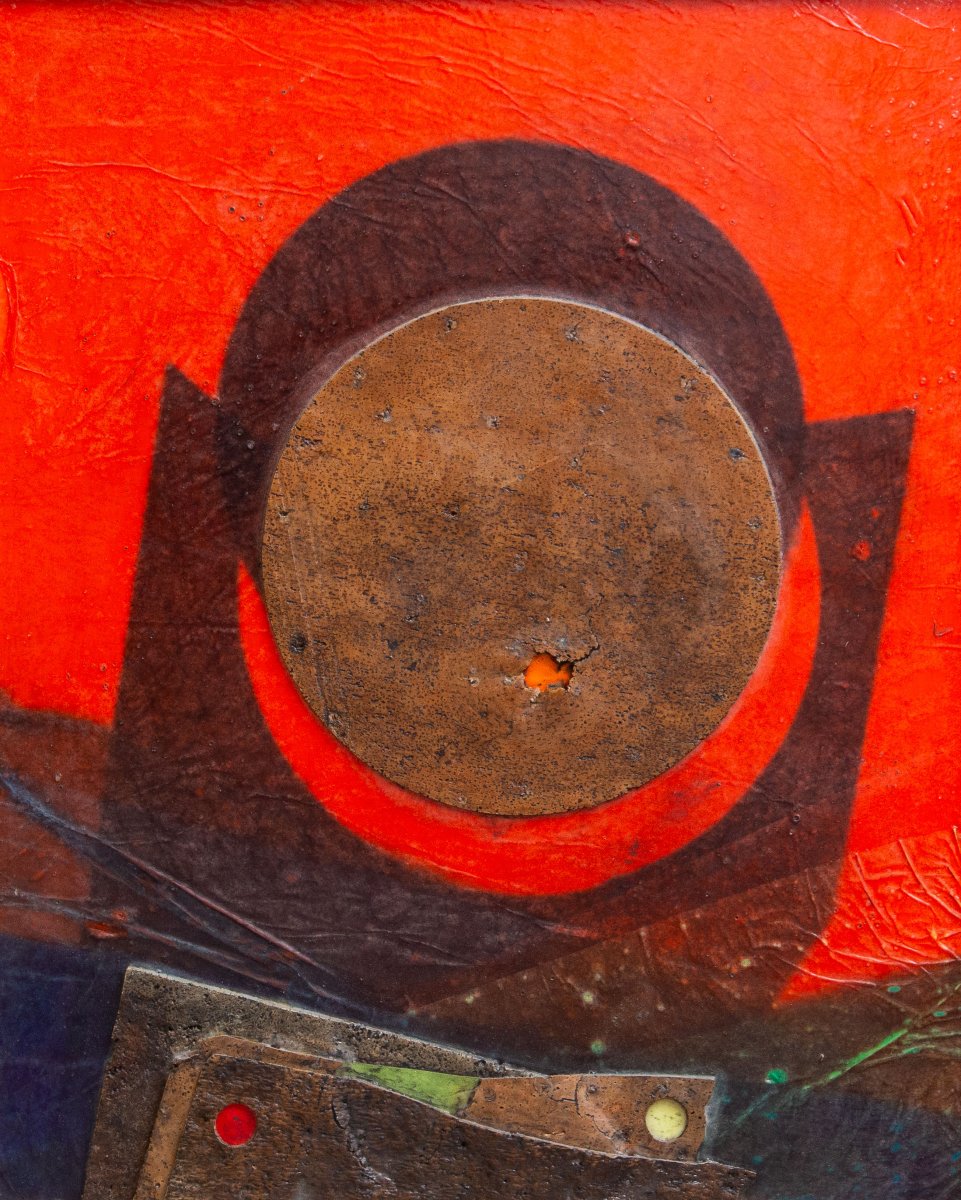 Roberto Crippa, "Sun", collage / tecnica mista, anni 1965/70-photo-2