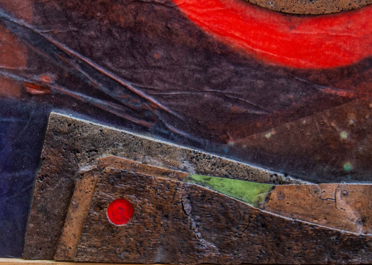 Roberto Crippa, "Sun", collage / tecnica mista, anni 1965/70-photo-2