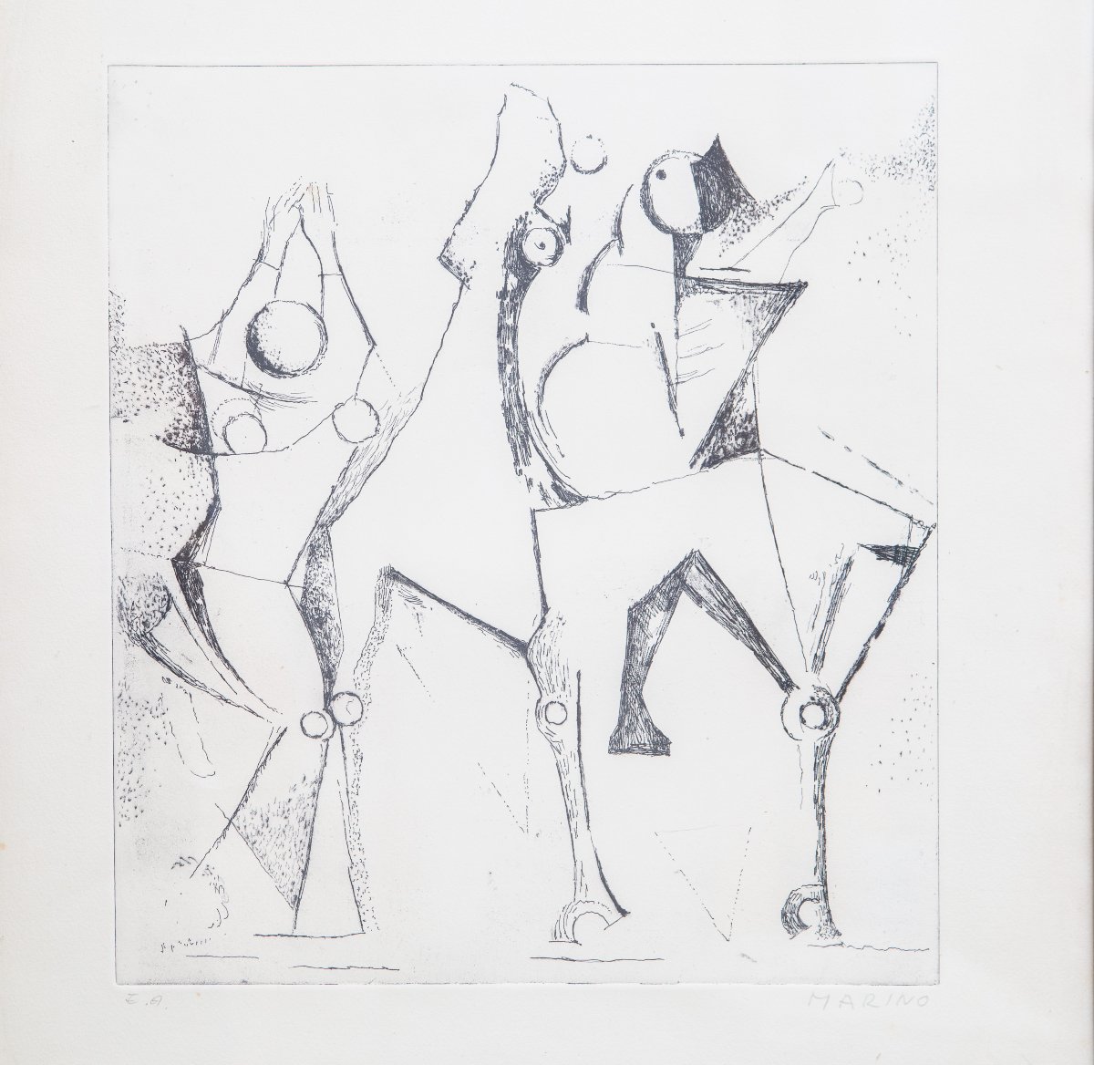 Marino Marini "Trio felice" acquaforte, 1972-photo-2