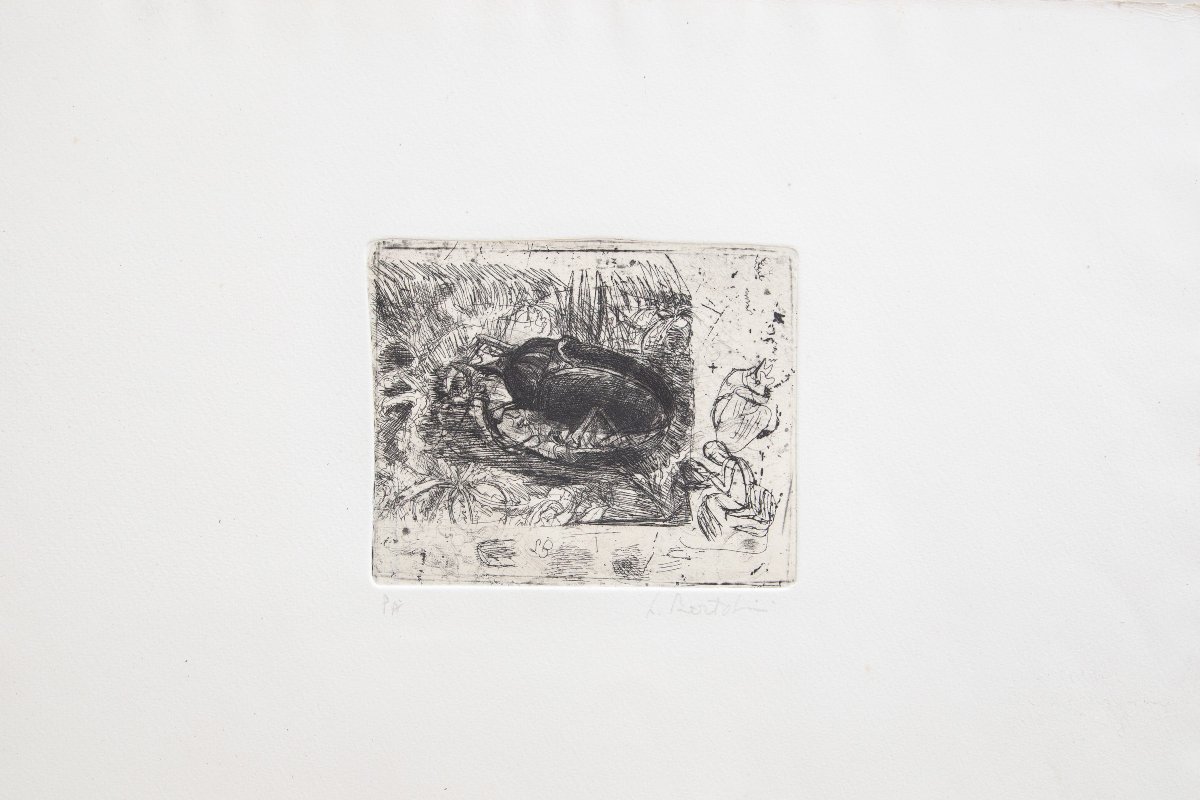 Luigi Bartolini "Scarabeo" acquaforte, Epoca '900