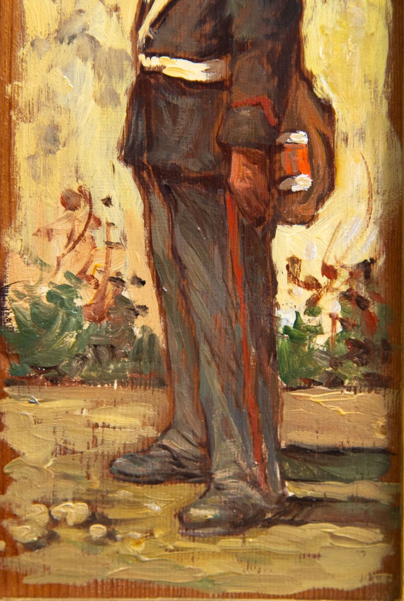 Giovanni Bartolena "Soldato", olio su tavola, Anni '20/'30-photo-5