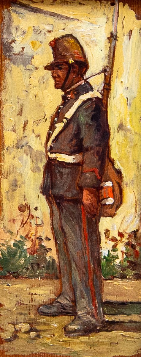 Giovanni Bartolena "Soldato", olio su tavola, Anni '20/'30