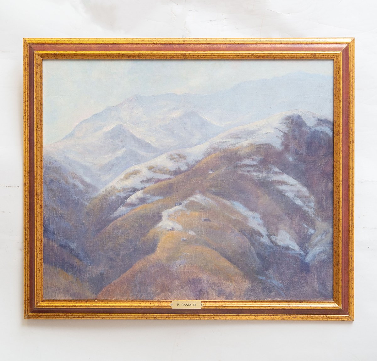 Placido Castaldi , "Prealpi Biellesi",  olio su tela, Anni '60-photo-2