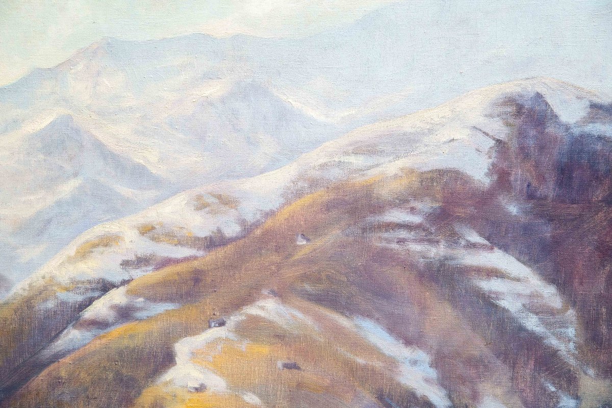 Placido Castaldi , "Prealpi Biellesi",  olio su tela, Anni '60-photo-2
