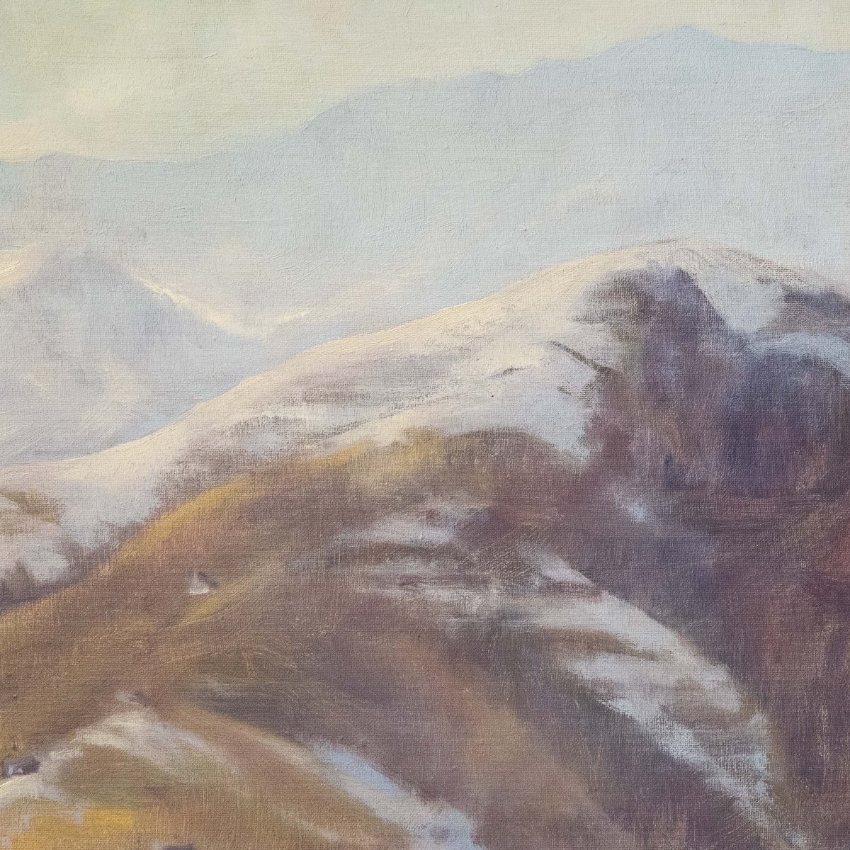 Placido Castaldi , "Prealpi Biellesi",  olio su tela, Anni '60-photo-4