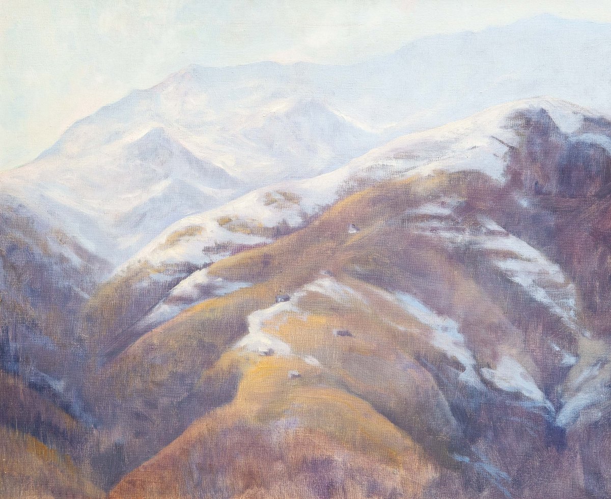 Placido Castaldi , "Prealpi Biellesi",  olio su tela, Anni '60
