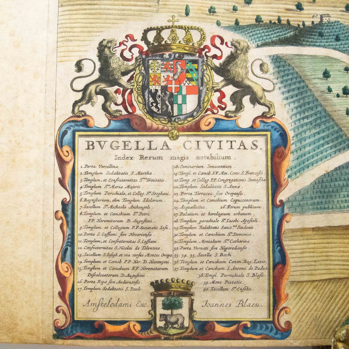 Cartina di Biella Mappa Antica di Biella, Johannes Blaeu, (Bugella Civitas), Fine '600-photo-1