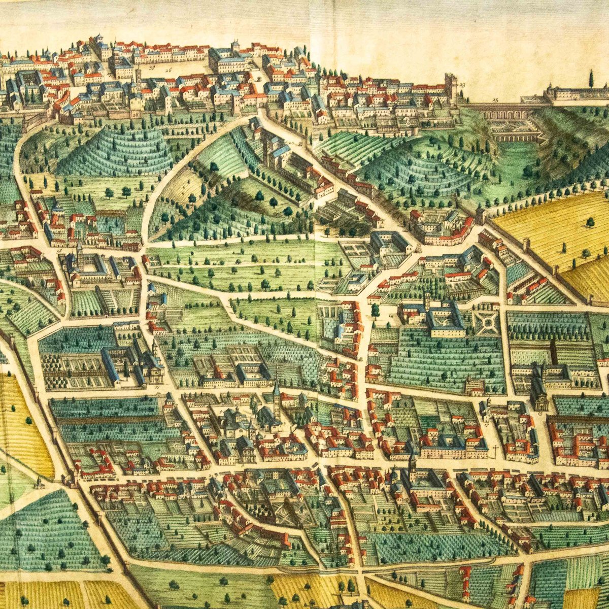 Cartina di Biella Mappa Antica di Biella, Johannes Blaeu, (Bugella Civitas), Fine '600-photo-3