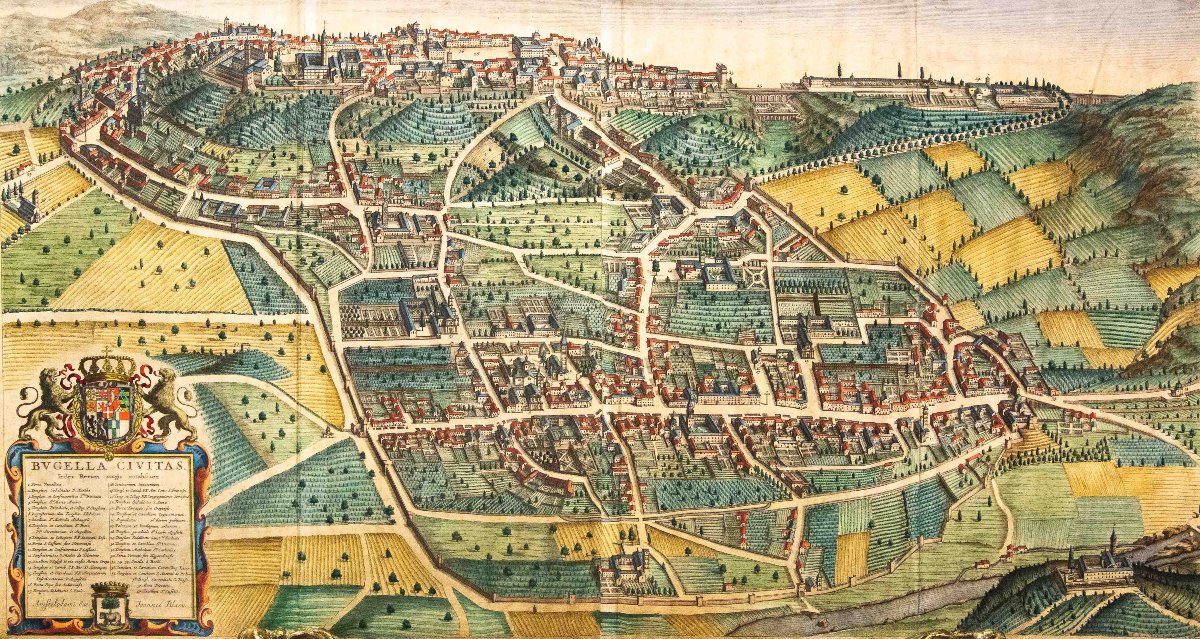 Cartina di Biella Mappa Antica di Biella, Johannes Blaeu, (Bugella Civitas), Fine '600-photo-6
