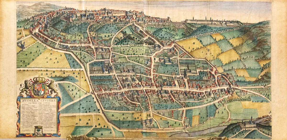 Cartina di Biella Mappa Antica di Biella, Johannes Blaeu, (Bugella Civitas), Fine '600