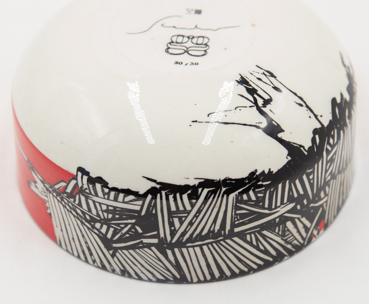 Emilio Scanavino, ceramica serigrafata, tiratura 30/30, Epoca '900-photo-5