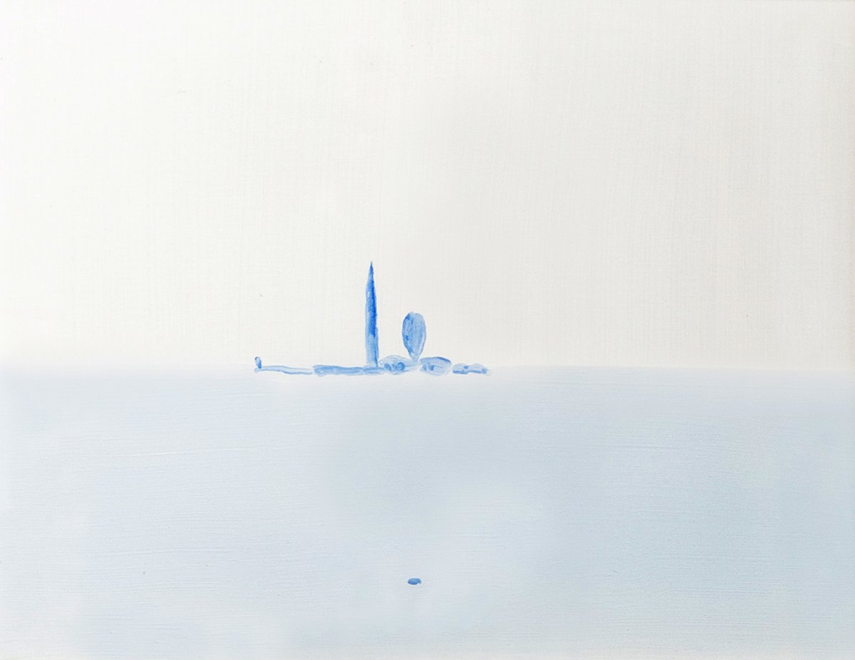 Virgilio Guidi, "Venezia", olio su tela, Epoca '900