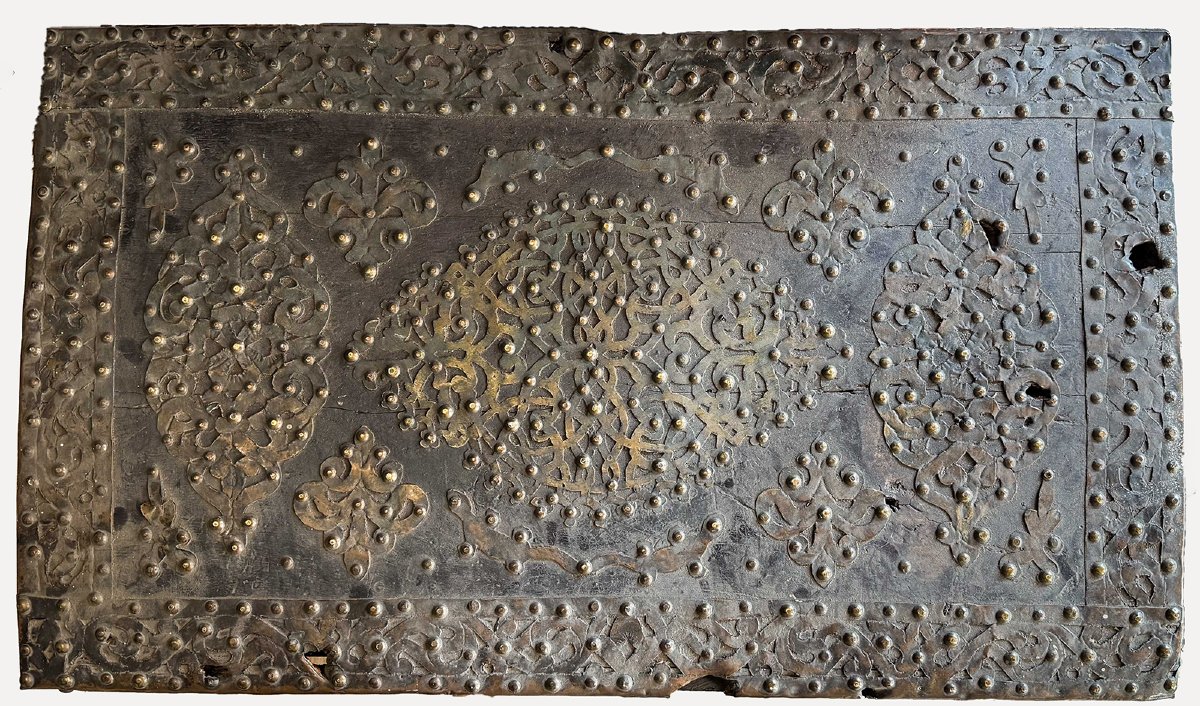 Baule forziere, in legno con inserti, Epoca '800-photo-4