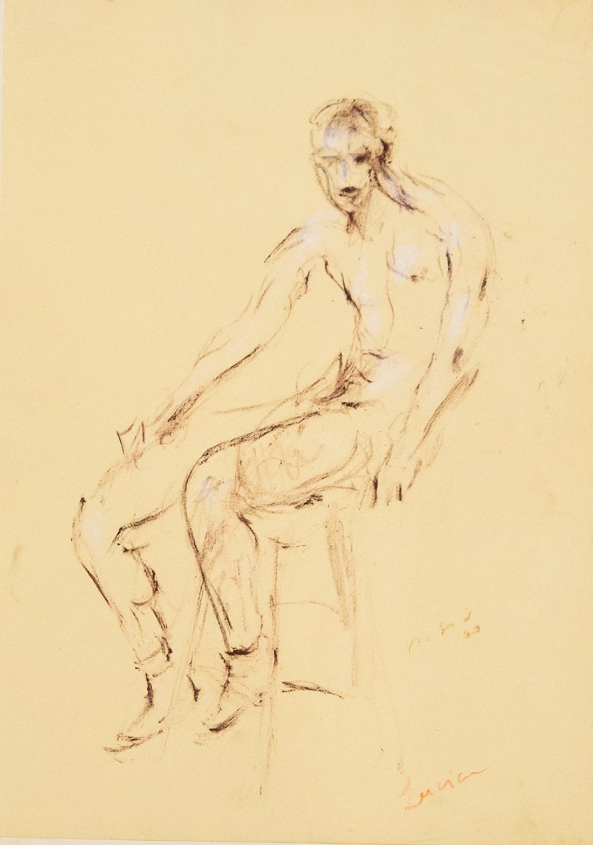 Filippo De Pisis, "Nudo Seduto, Lucien",1930