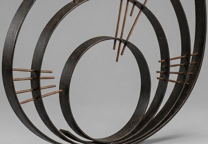 Scultura circolare da parete in ferro, Anni '70-photo-3
