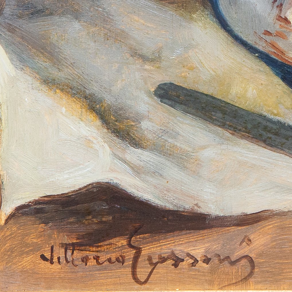 Vittorio Gussoni, "Natura Morta", olio su tavola, firmato, Epoca '900-photo-4